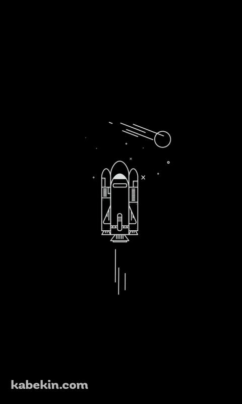 宇宙船 惑星 ミニマルのAndroidの壁紙(480px x 800px) スマホ用