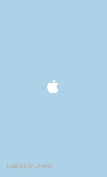 シンプル クリーンな水色のAppleのロゴのAndroidの壁紙(360px x 592px) スマホ用