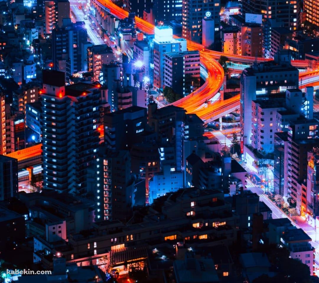 東京の夜景 ビル群のAndroidの壁紙(1080px x 960px) スマホ用