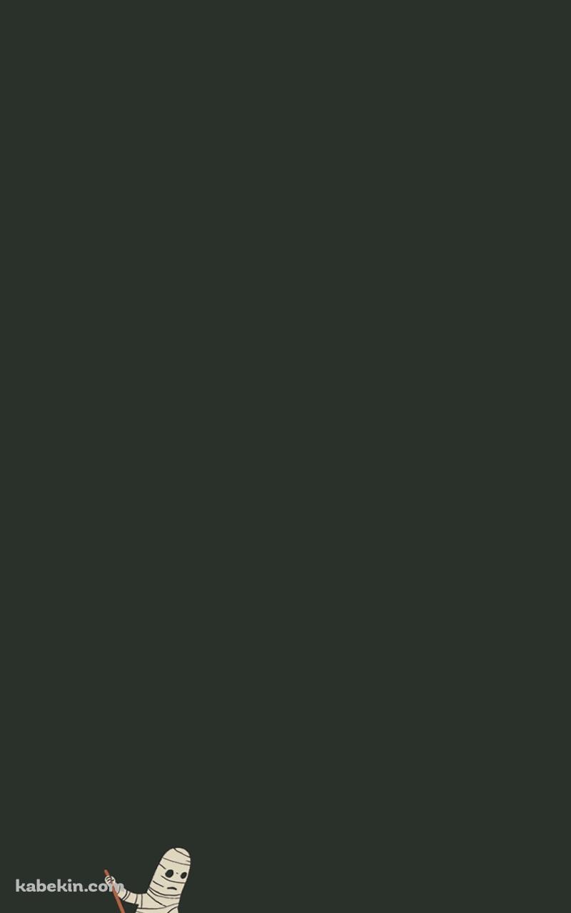 落ち葉を掃除するミイラ マミーのAndroidの壁紙(800px x 1280px) スマホ用