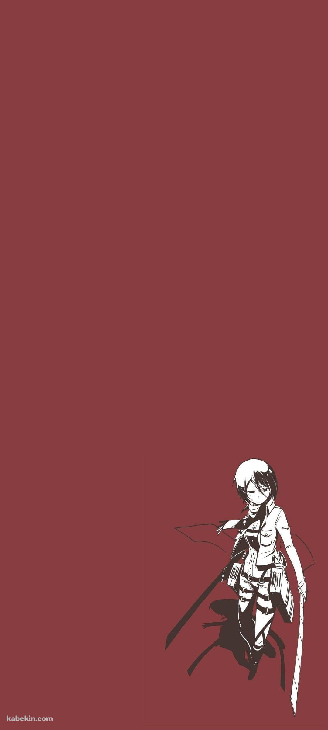 進撃の巨人 かっこいいミカサ・アッカーマンのAndroidの壁紙(1080px x 2400px) スマホ用