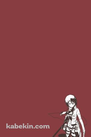 進撃の巨人 かっこいいミカサ・アッカーマンのAndroidの壁紙(320px x 480px) スマホ用