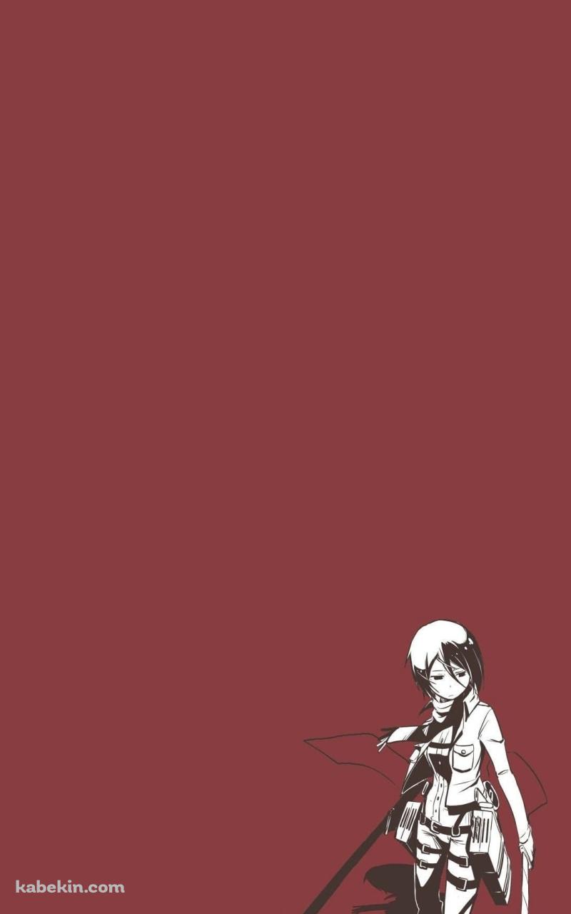 進撃の巨人 かっこいいミカサ・アッカーマンのAndroidの壁紙(800px x 1280px) スマホ用