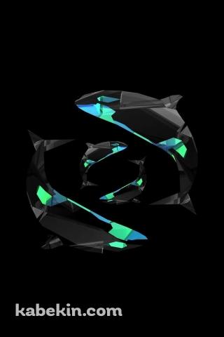 シャチ デジタルアートのAndroidの壁紙(320px x 480px) スマホ用