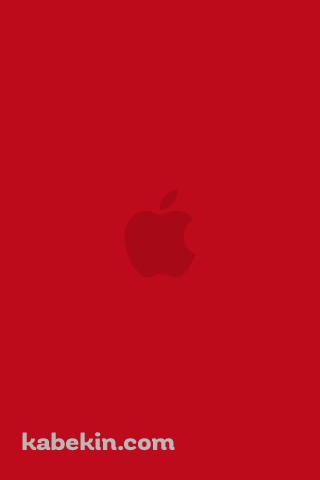 ビビッド・レッド アップルのロゴのAndroidの壁紙(320px x 480px) スマホ用