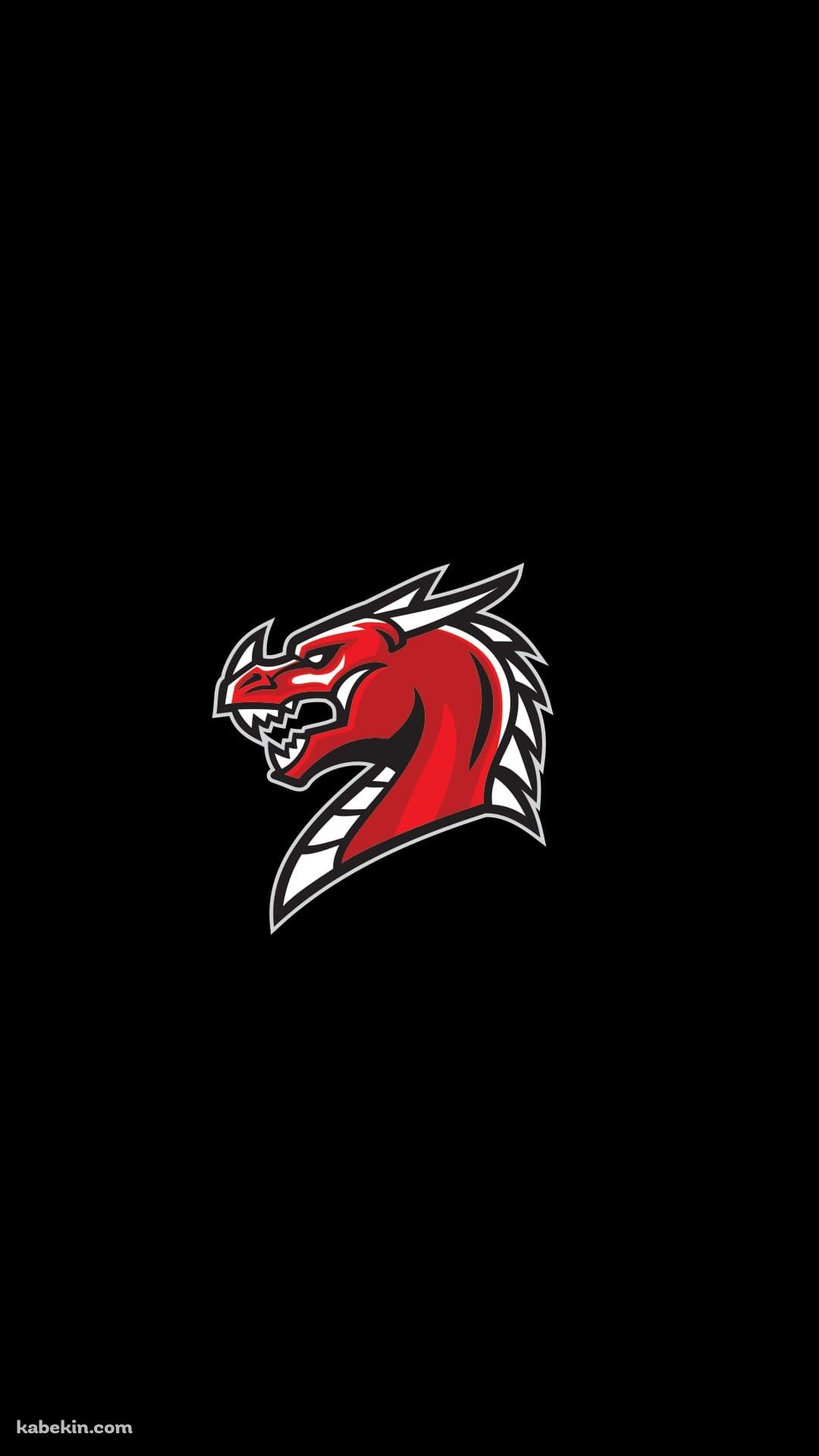 かっこいい赤いドラゴンのアイコンのAndroidの壁紙(1080px x 1920px) スマホ用