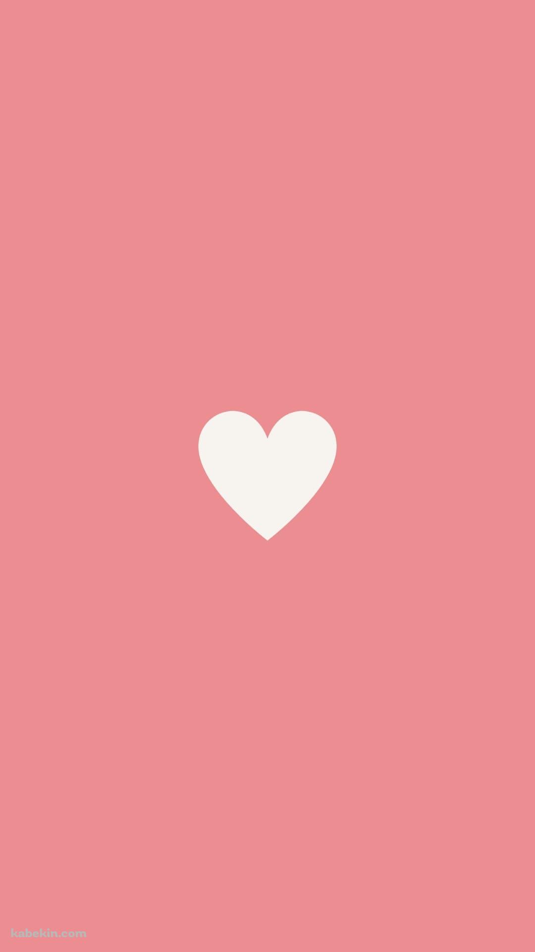 ミニマル 淡いピンクのハートのAndroidの壁紙(1080px x 1920px) スマホ用
