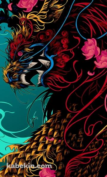 和風の龍のAndroidの壁紙(360px x 592px) スマホ用