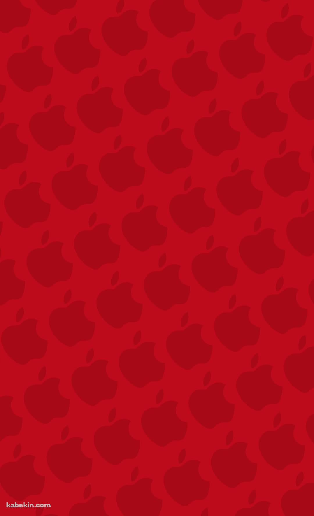 ビビッド・レッド アップルのロゴ パターンのAndroidの壁紙(1080px x 1776px) スマホ用