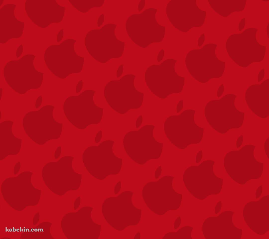 ビビッド・レッド アップルのロゴ パターンのAndroidの壁紙(1080px x 960px) スマホ用