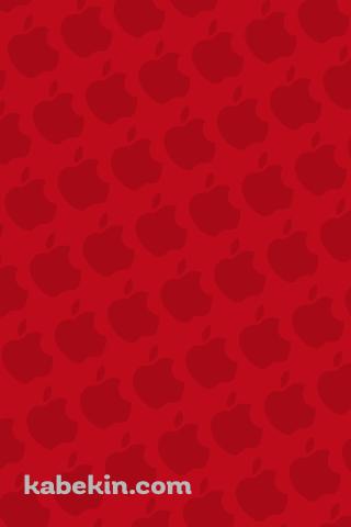 ビビッド・レッド アップルのロゴ パターンのAndroidの壁紙(320px x 480px) スマホ用