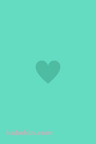 ミニマル ミント・グリーンのハートのAndroidの壁紙(320px x 480px) スマホ用