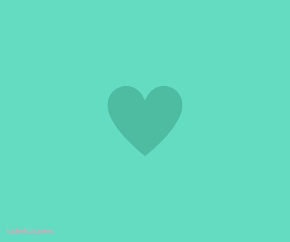 ミニマル ミント・グリーンのハートのAndroidの壁紙(960px x 800px) スマホ用