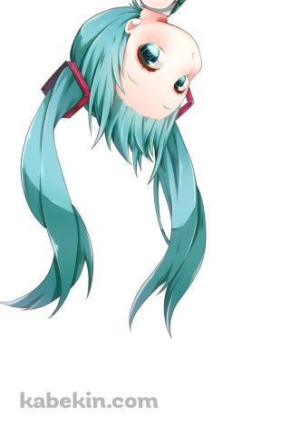 ぶら下がる可愛い初音ミクのAndroidの壁紙(320px x 480px) スマホ用