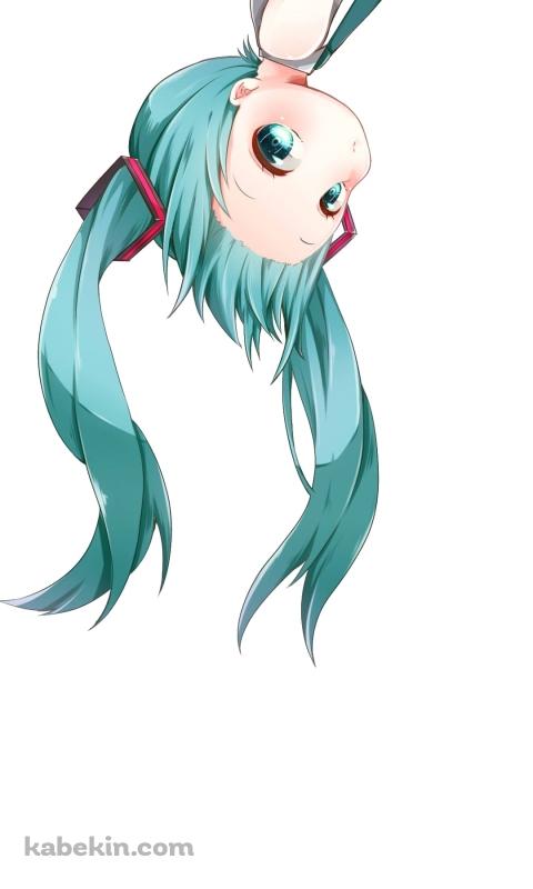 ぶら下がる可愛い初音ミクのAndroidの壁紙(480px x 800px) スマホ用