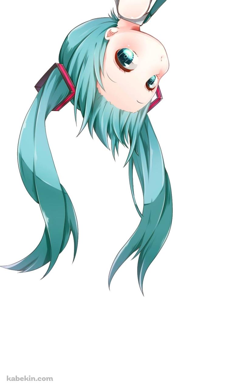 ぶら下がる可愛い初音ミクのAndroidの壁紙(800px x 1280px) スマホ用