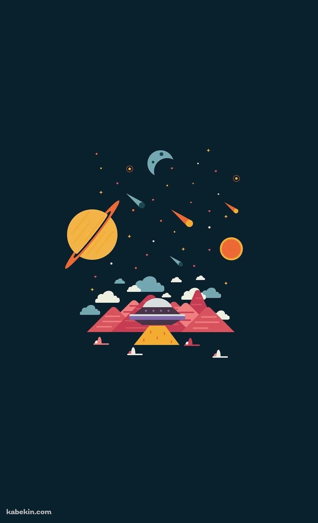 惑星 月 山 UFOのAndroidの壁紙(1080px x 1776px) スマホ用