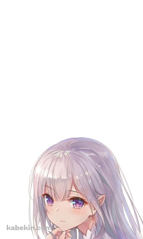 Re:ゼロ 澄ました表情のエミリアのAndroidの壁紙(480px x 800px) スマホ用