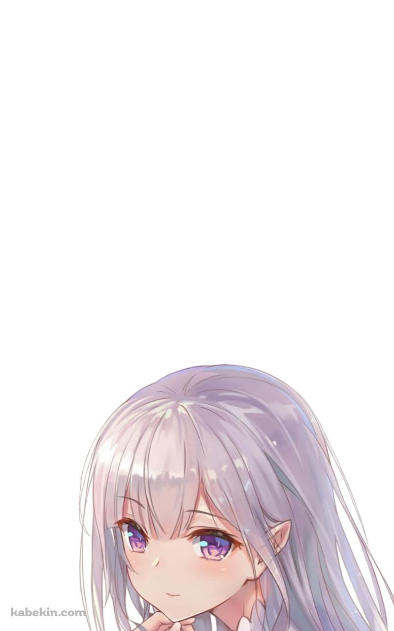 Re:ゼロ 澄ました表情のエミリアのAndroidの壁紙(800px x 1280px) スマホ用