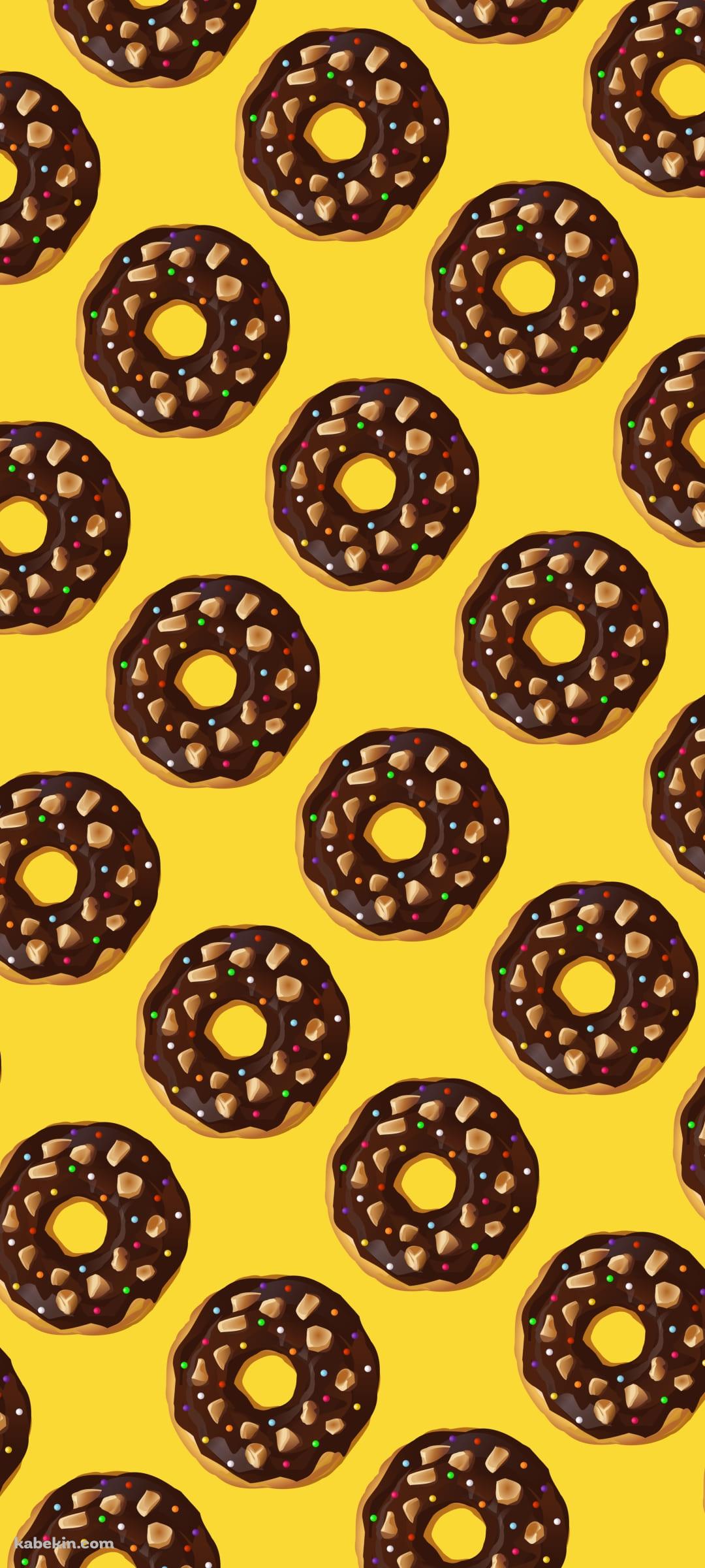 美味しそうなチョコレートドーナツのAndroidの壁紙(1080px x 2400px) スマホ用