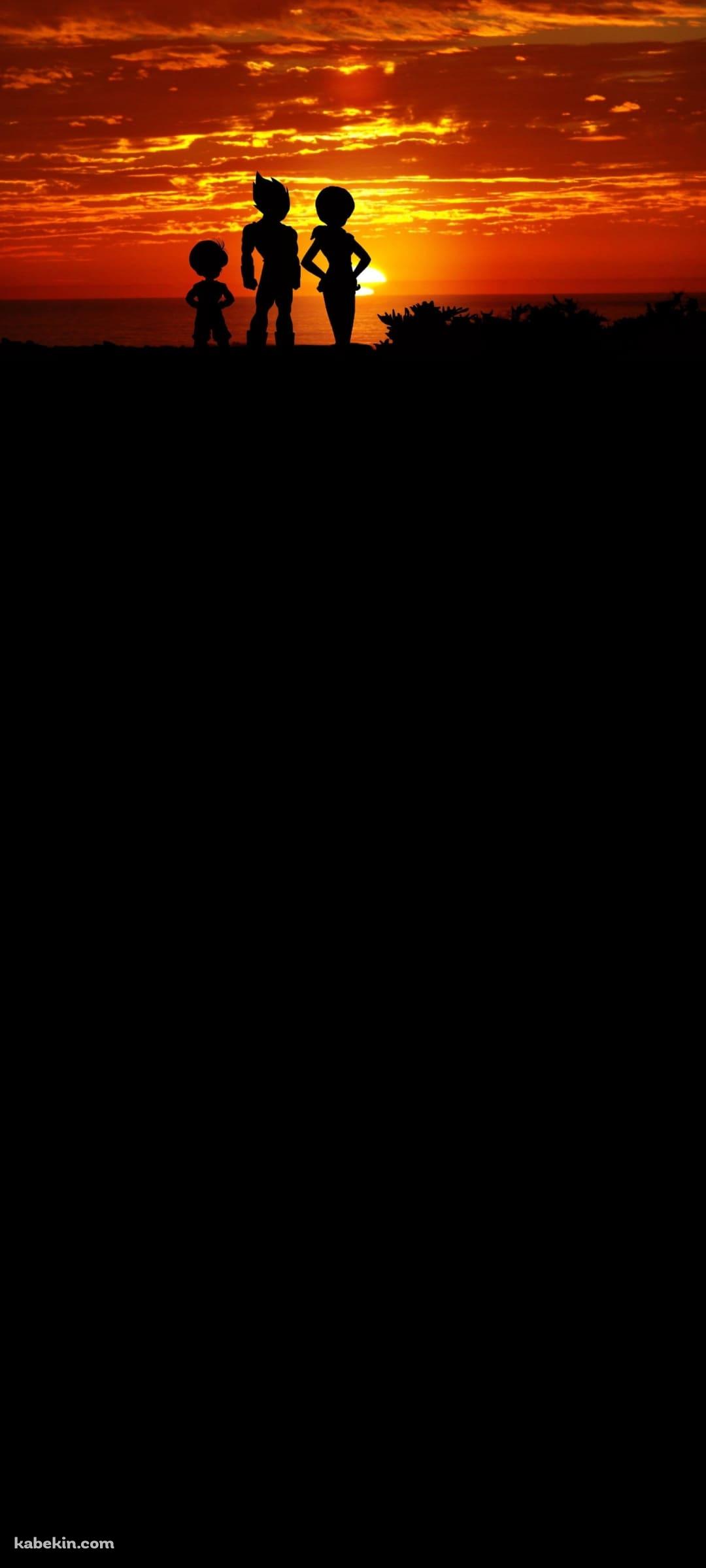 ドラゴンボール 夕陽 ブルマ ベジータ トランクスのAndroidの壁紙(1080px x 2400px) スマホ用