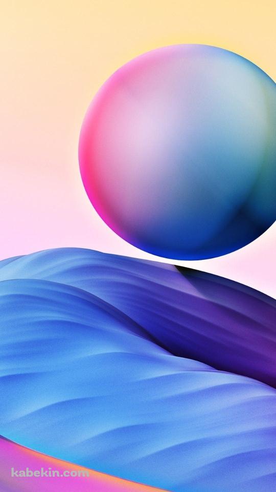 綺麗な淡いグラデーションの球体のAndroidの壁紙(540px x 960px) スマホ用