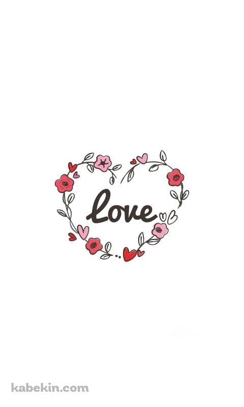ハートに囲まれたLOVEのAndroidの壁紙(480px x 800px) スマホ用