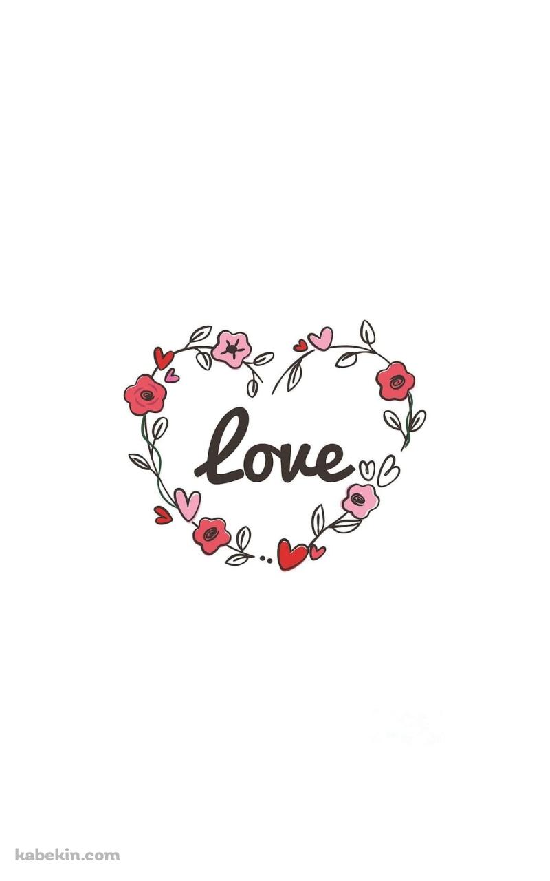 ハートに囲まれたLOVEのAndroidの壁紙(800px x 1280px) スマホ用