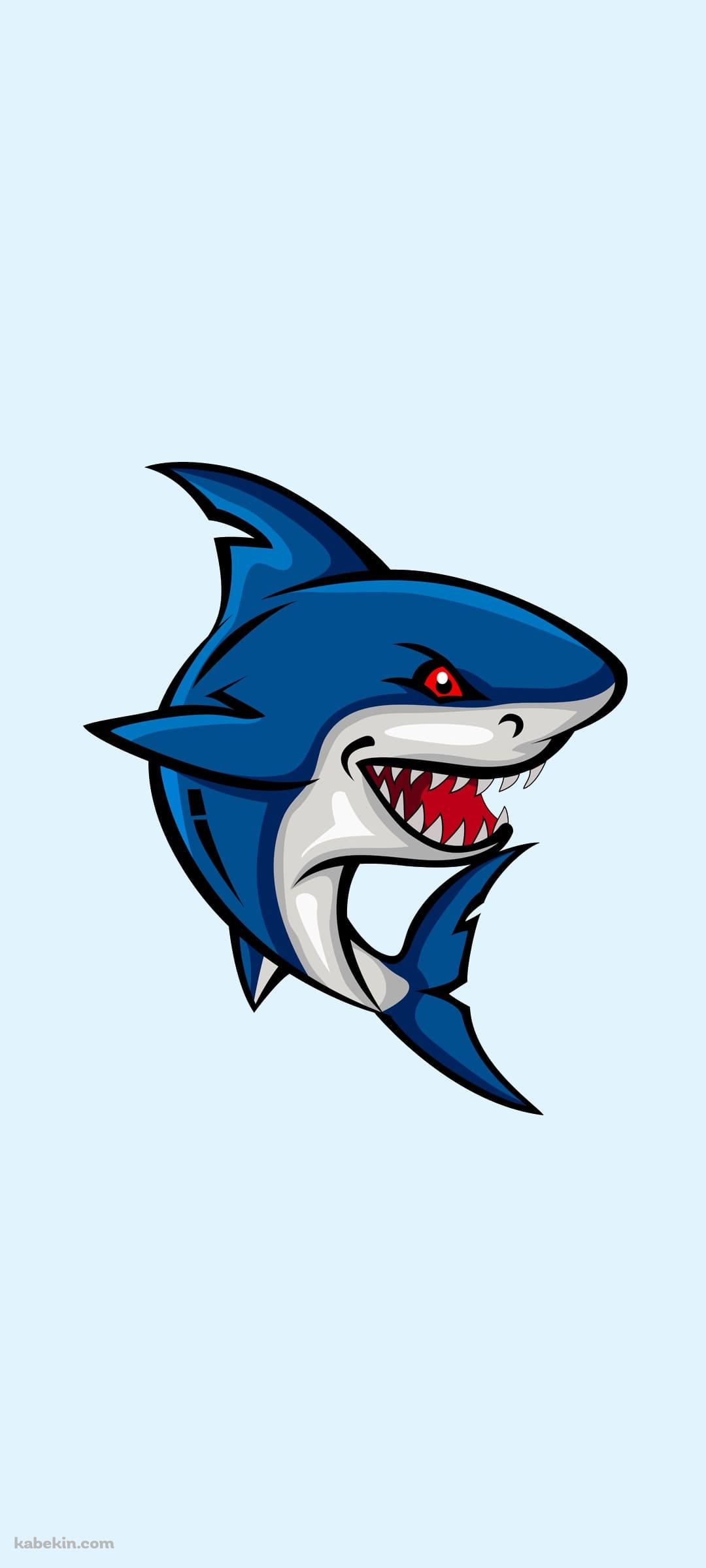 かっこいい青い鮫のAndroidの壁紙(1080px x 2400px) スマホ用
