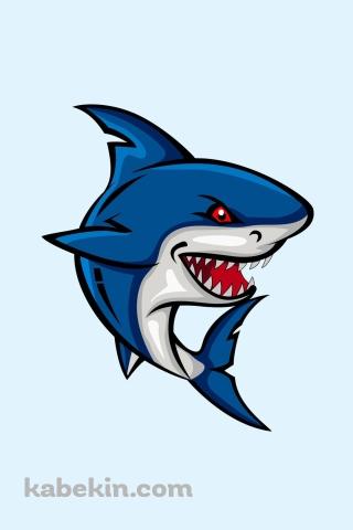 かっこいい青い鮫のAndroidの壁紙(320px x 480px) スマホ用