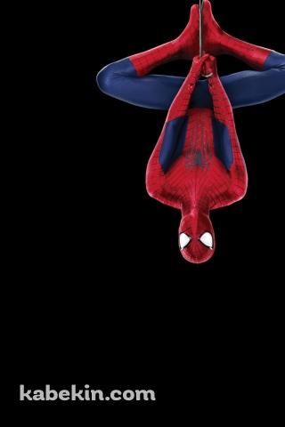 ぶら下がるスパイダーマンのAndroidの壁紙(320px x 480px) スマホ用