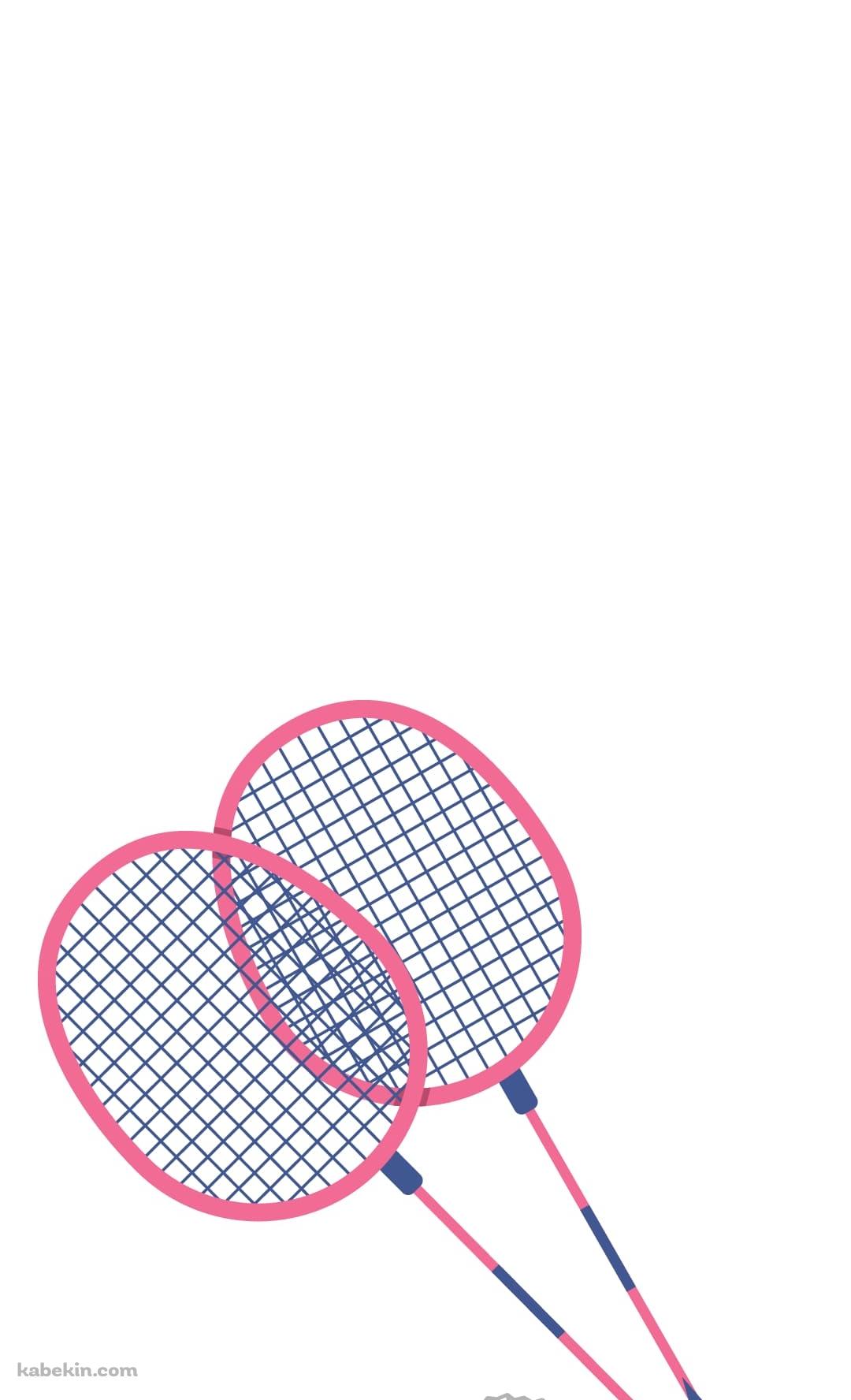 ピンクのバトミントンのラケットと羽のAndroidの壁紙(1080px x 1776px) スマホ用
