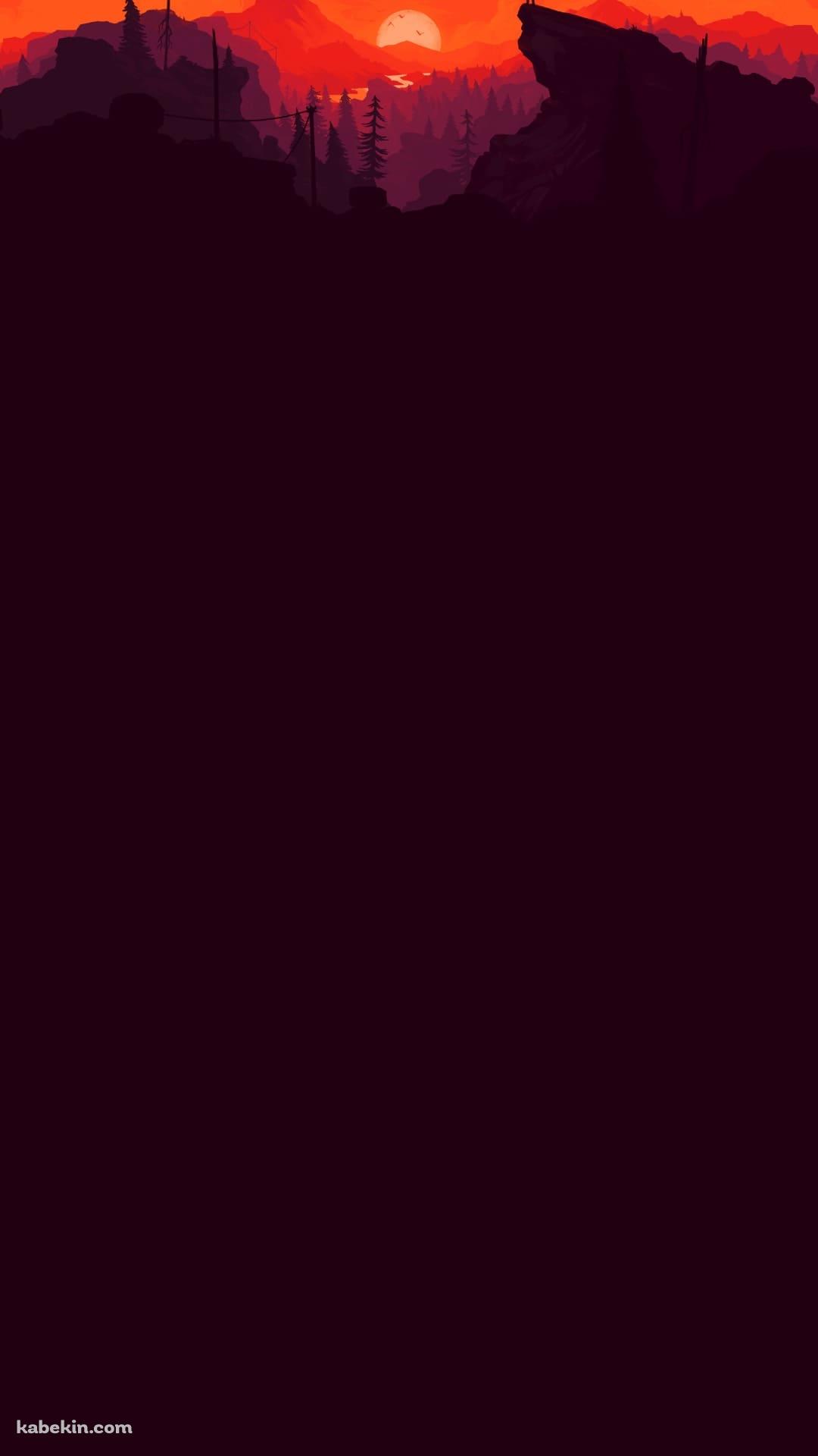 綺麗な夕陽と登山のAndroidの壁紙(1080px x 1920px) スマホ用