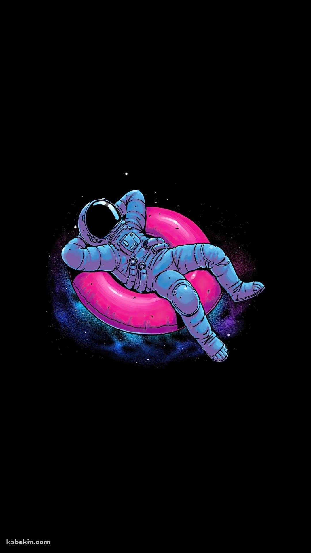 リラックスする宇宙飛行士 浮き輪のAndroidの壁紙(1080px x 1920px) スマホ用
