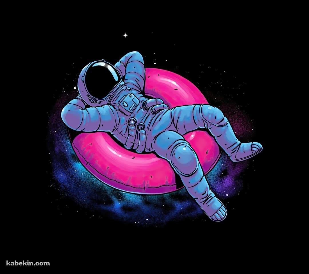 リラックスする宇宙飛行士 浮き輪のAndroidの壁紙(1080px x 960px) スマホ用