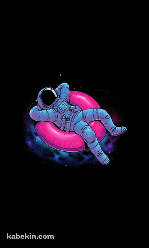 リラックスする宇宙飛行士 浮き輪のAndroidの壁紙(480px x 800px) スマホ用