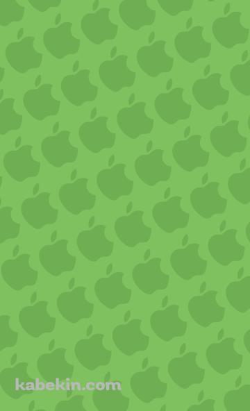 パステルカラー 緑 アップルのロゴ パターンのAndroidの壁紙(360px x 592px) スマホ用