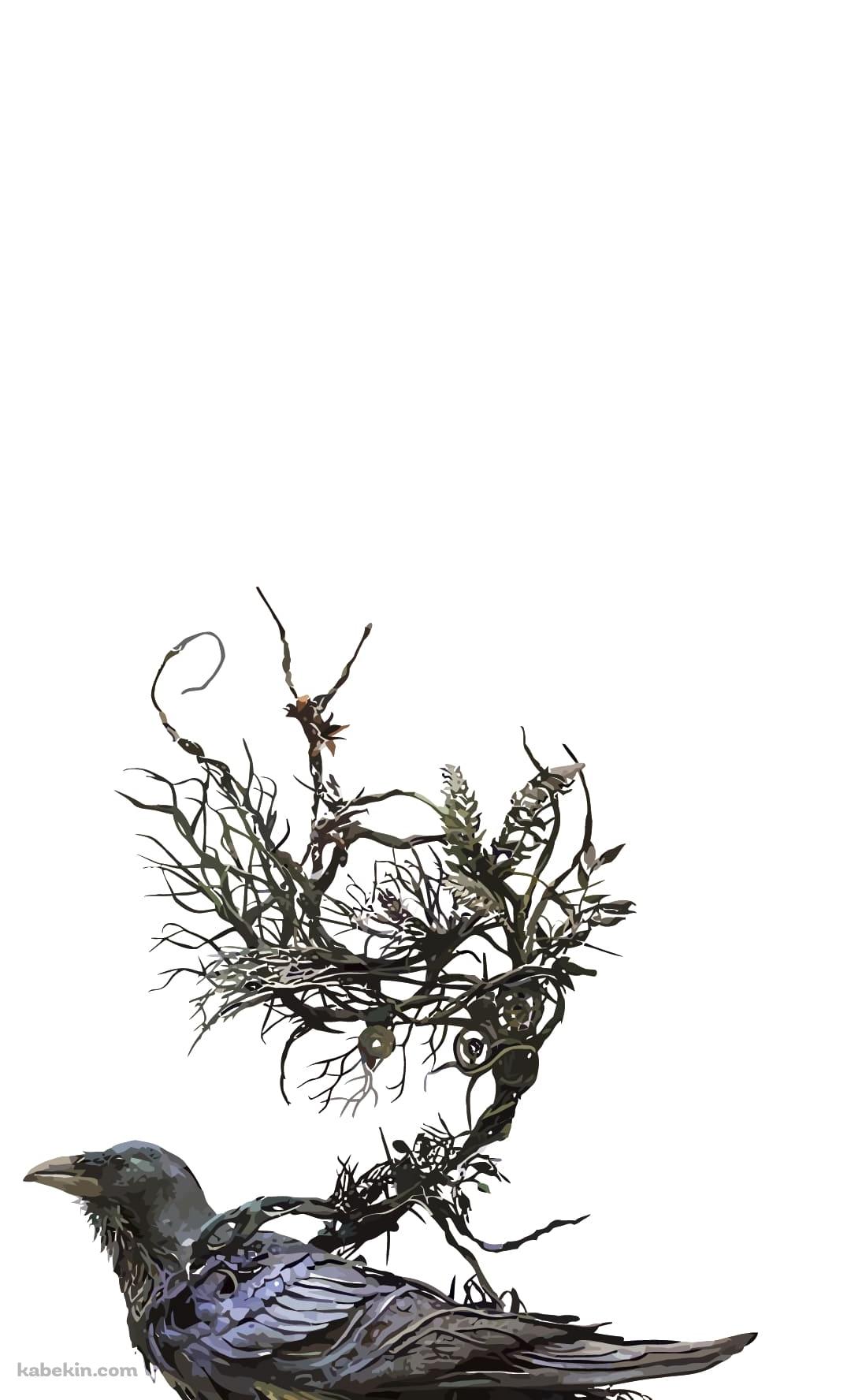 木が生えたカラスのAndroidの壁紙(1080px x 1776px) スマホ用