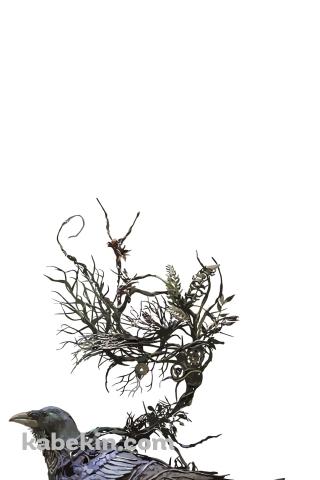 木が生えたカラスのAndroidの壁紙(320px x 480px) スマホ用