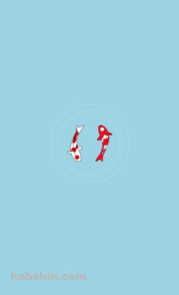 ミニマル 2匹の錦鯉のAndroidの壁紙(360px x 592px) スマホ用