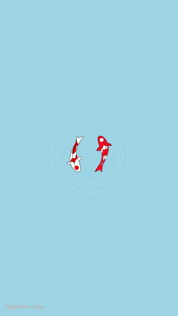 ミニマル 2匹の錦鯉のAndroidの壁紙(720px x 1280px) スマホ用