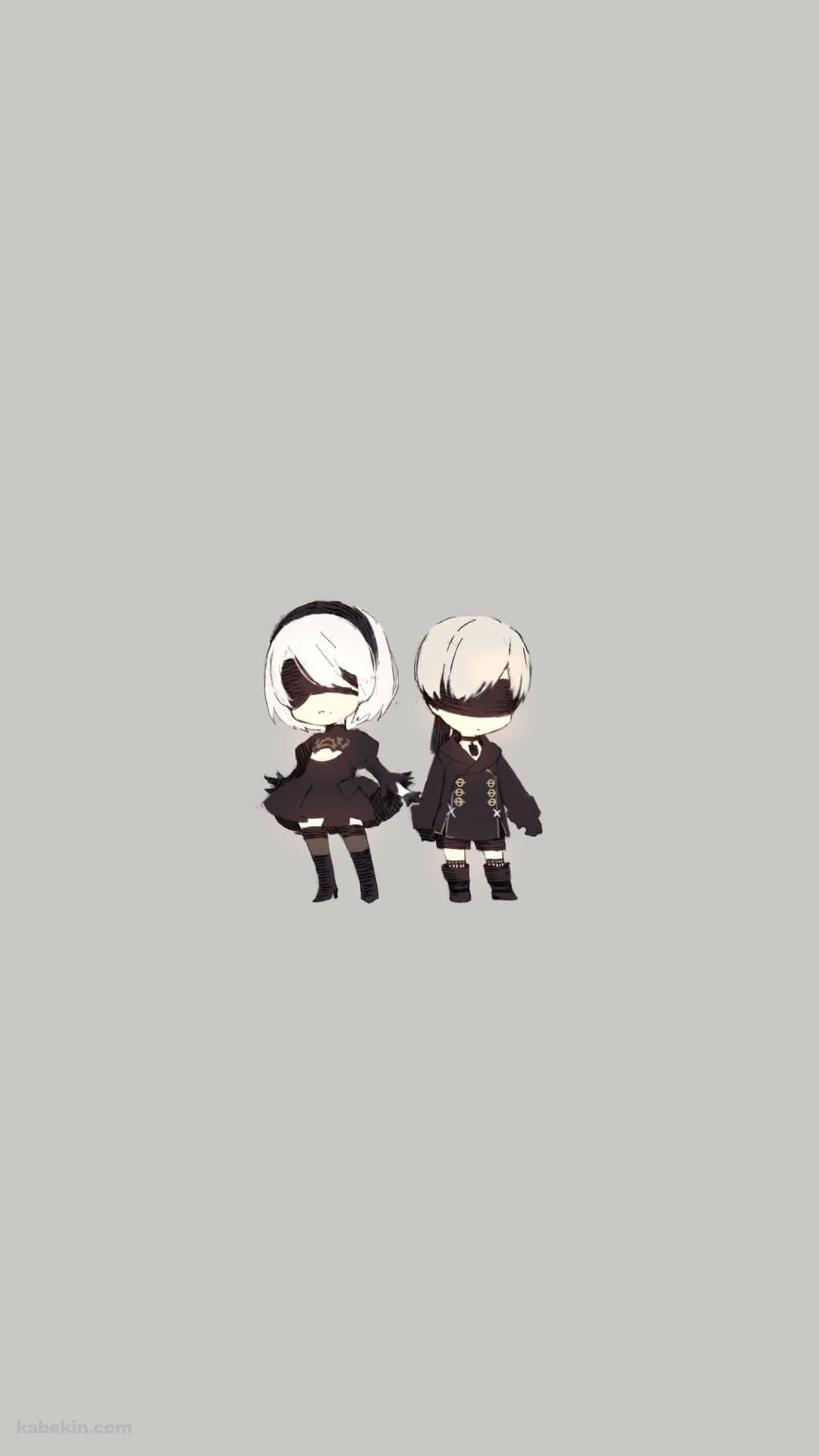 ミニマル ニーア オート マタ 2B 9SのAndroidの壁紙(1080px x 1920px) スマホ用