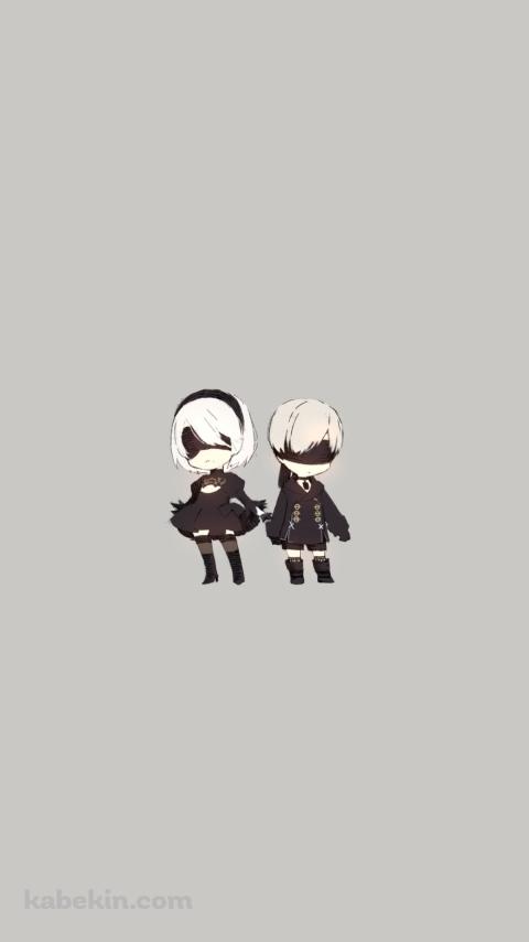 ミニマル ニーア オート マタ 2B 9SのAndroidの壁紙(480px x 854px) スマホ用