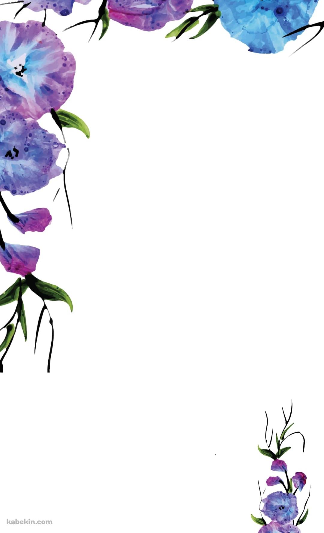 朝顔のフレームのAndroidの壁紙(1080px x 1776px) スマホ用