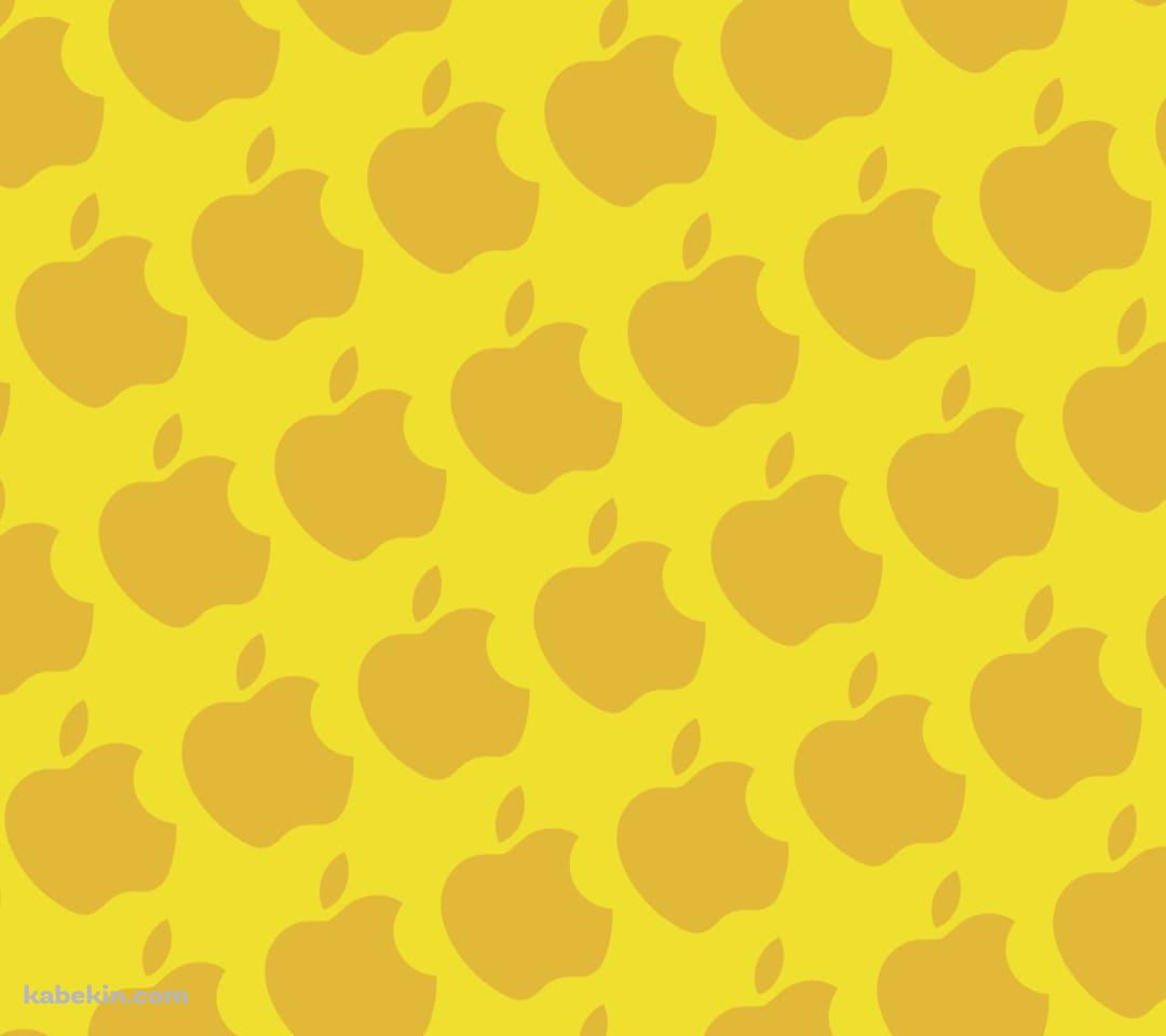 2色 イエロー アップルのロゴ パターンのAndroidの壁紙(1080px x 960px) スマホ用