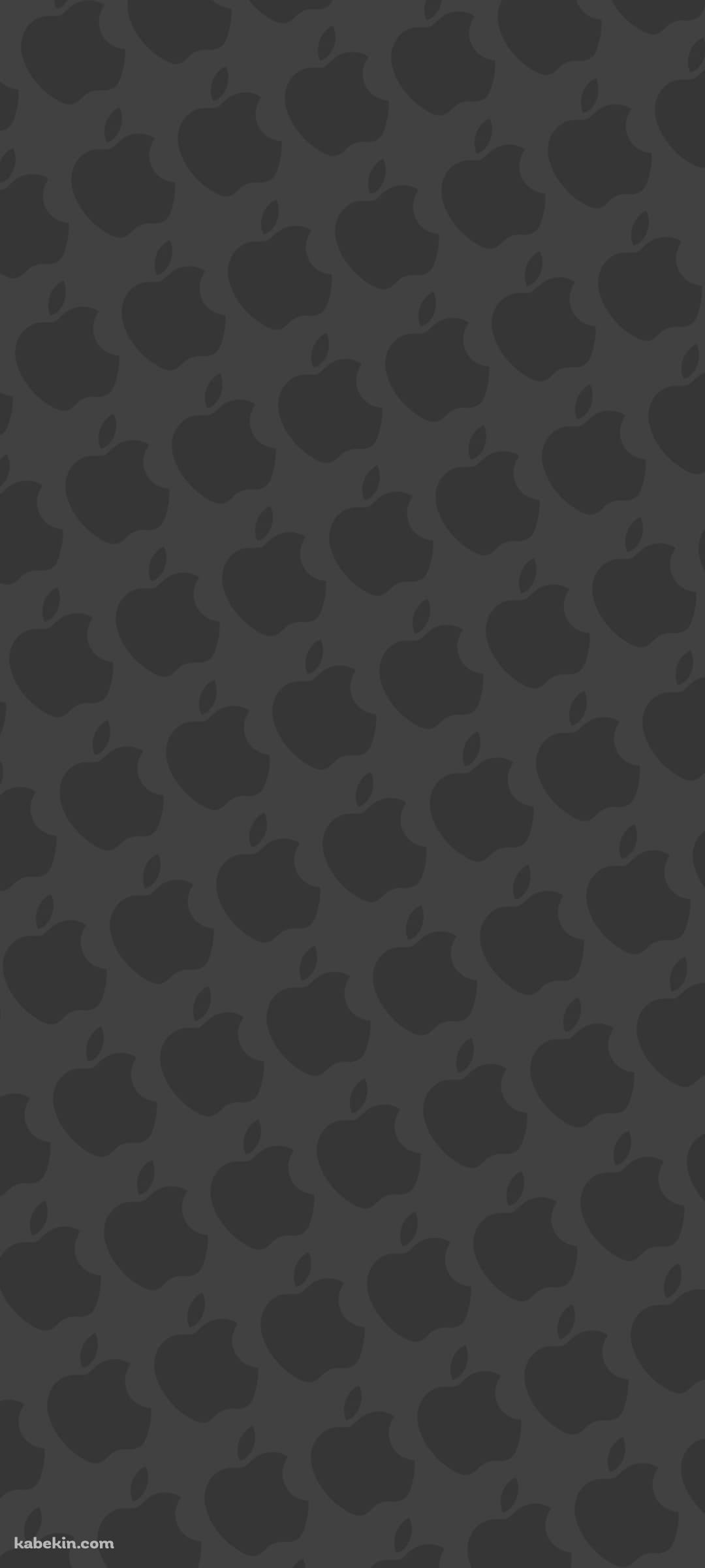 マット・グレー アップルのロゴ パターンのAndroidの壁紙(1080px x 2400px) スマホ用