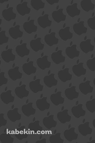 マット・グレー アップルのロゴ パターンのAndroidの壁紙(320px x 480px) スマホ用