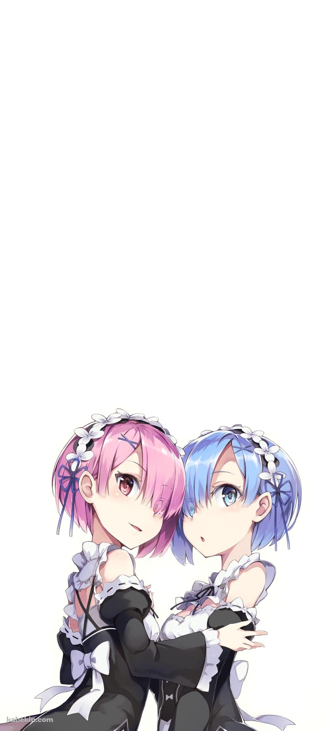 Re:ゼロから始める異世界生活 ラム レムのAndroidの壁紙(1080px x 2400px) スマホ用