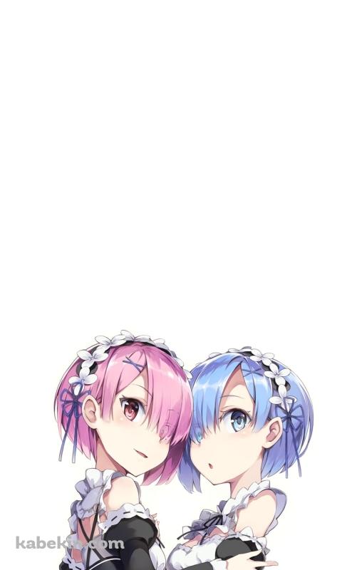 Re:ゼロから始める異世界生活 ラム レムのAndroidの壁紙(480px x 800px) スマホ用