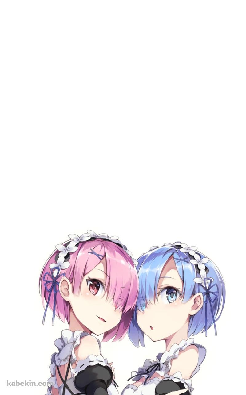 Re:ゼロから始める異世界生活 ラム レムのAndroidの壁紙(800px x 1280px) スマホ用